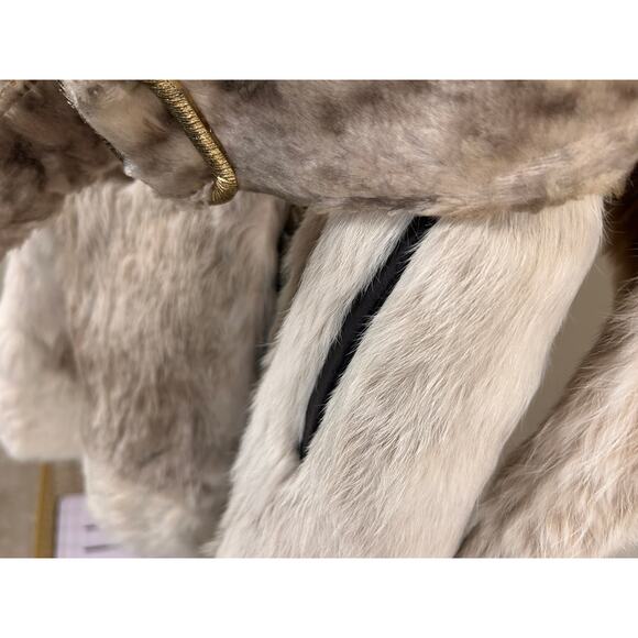 Vintage Edward Glasser Rabbit Fur Coat | Belted Mid-Length | Classic Beige | S - Picture 2 of 14